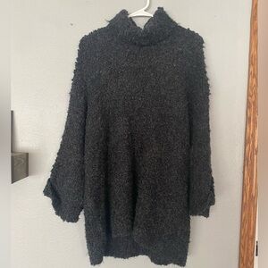 209 Sweater Size Large Dark Grey Wool Blend Turtleneck